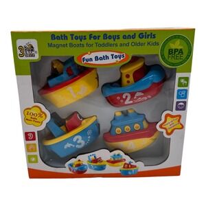 3 Bees & Me Bath Toys for Boys and Girls - Magnet Boat Set for Toddlers‎ & Kids